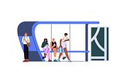 Urban public transport, bus stop set, a Transportation Illustration by PaperTrident (Thumbnail 5 of 7)