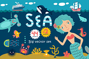 SEA cute vector set, an Animal Illustration by Anna Guz's Store (Thumbnail 1 of 5)
