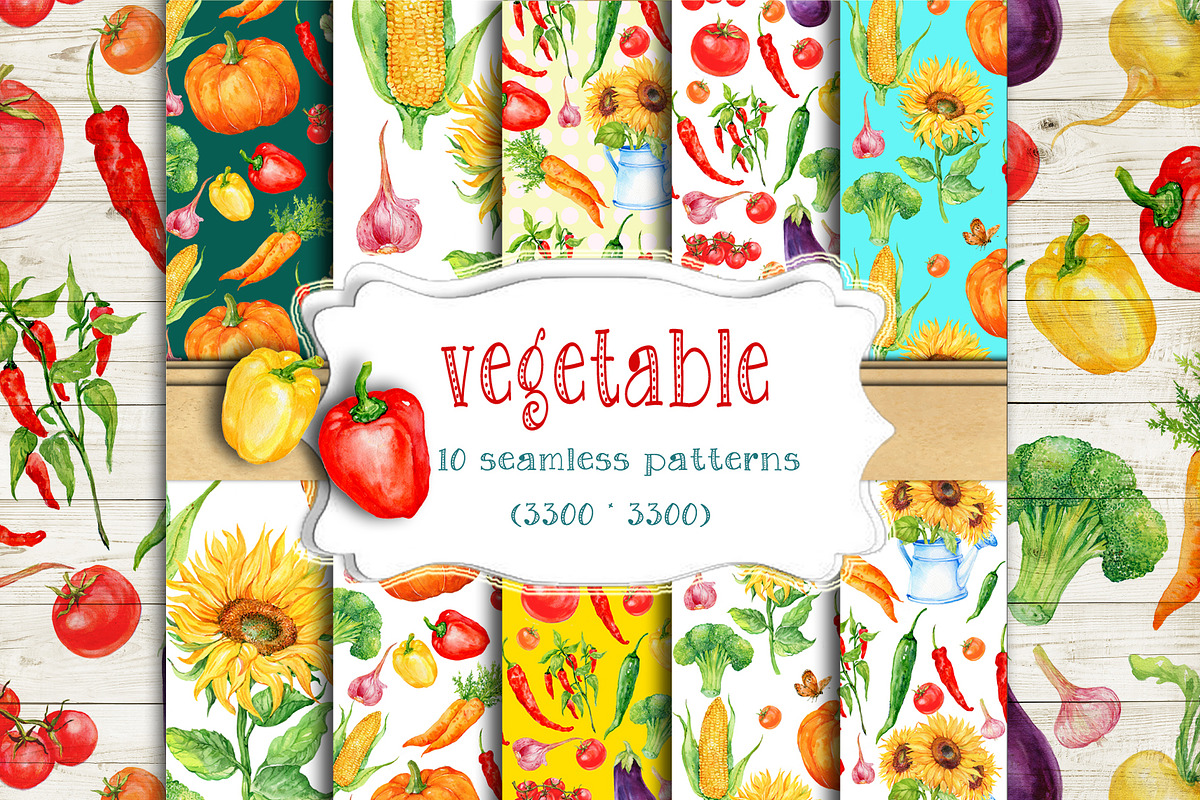 vegetable.seamless patterns, an Object Graphic by MitrushovaArt (Photo 1 of 4)