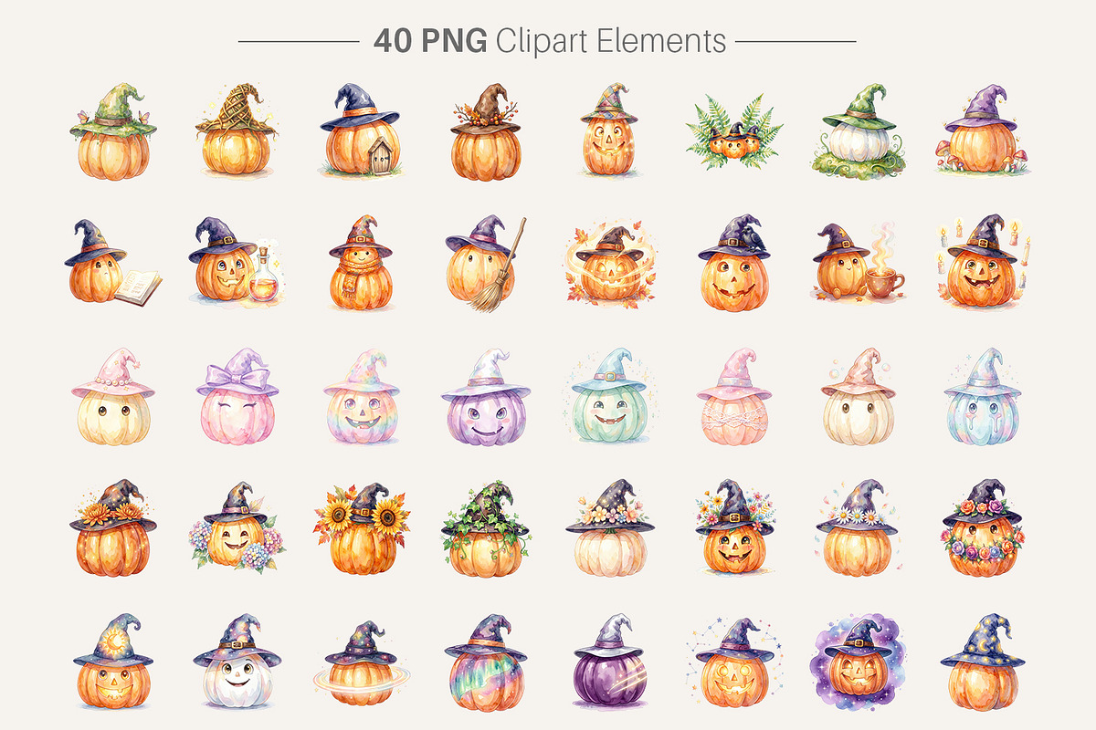 Witch Hat Pumpkin Sublimation, an Illustration by Artnoy (Photo 2 of 8)