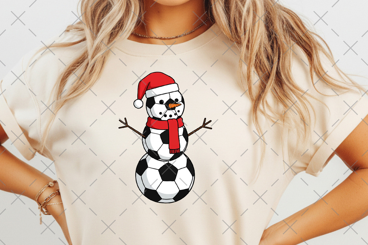 Christmas Snowman Soccer PNG, an Illustration by Craft Nest (Photo 4 of 6)