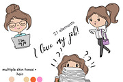 I Love My Job Cute Dolls, a Person Illustration by GlamArtZhanna (Thumbnail 1 of 4)