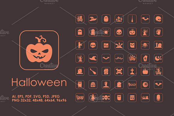49 Halloween Simple Icons