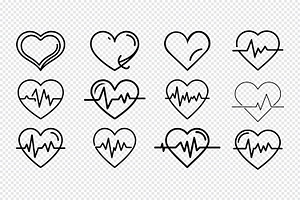 Heartbeat heart icons medical, an Icon by Toufiqul