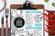 FREE! Trifold + Menu Seafood, a Brochure Template by BarcelonaShop (Thumbnail 4 of 4)
