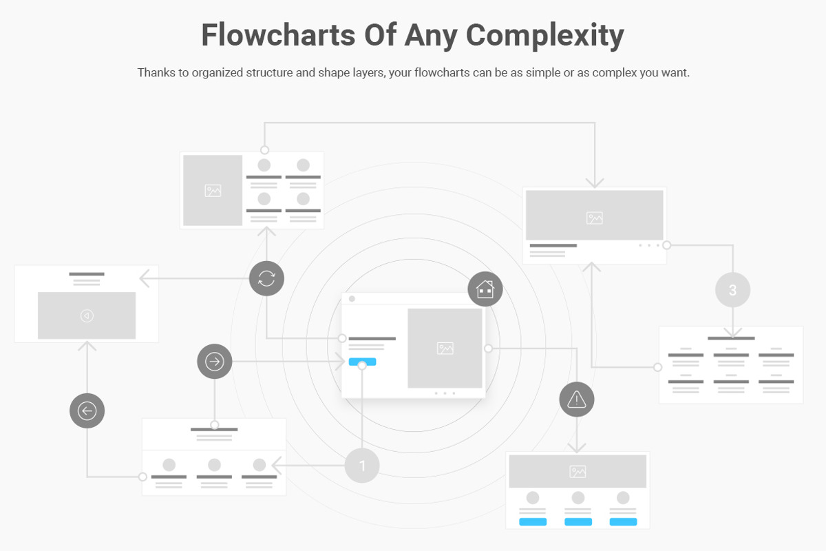 Wireflow Flowcharts, a Wireframe Template by Web Donut (Photo 7 of 14)