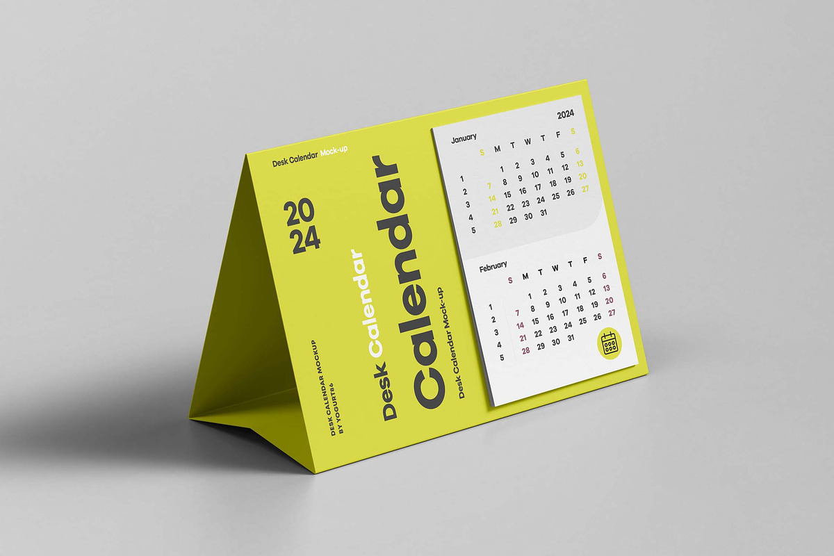 Desk Calendar Mock-up, a Merchandise Mockup by Yogurt86 (Photo 3 of 7)