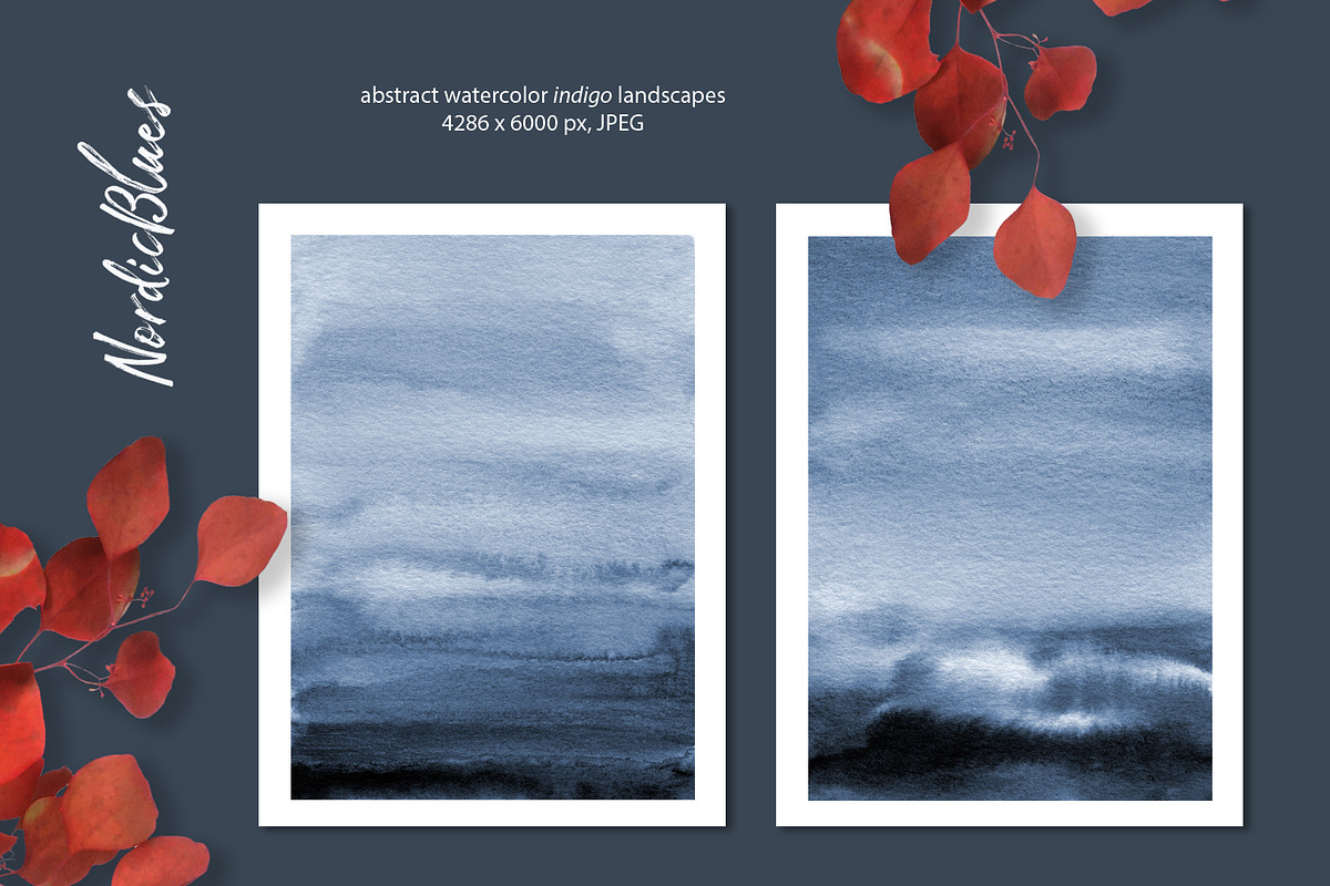 NordicBlues Watercolor Pack, a Texture Graphic by Marmoris.Arts (Photo 8 of 24)
