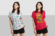 Women T-shirt Mock-up, a Shirt Mockup by Mock-up Store (Thumbnail 2 of 7)