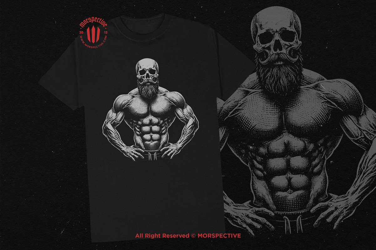 10 Bundle Dark Art Skull Bodybuilder, an Illustration by Morspective (Photo 2 of 7)