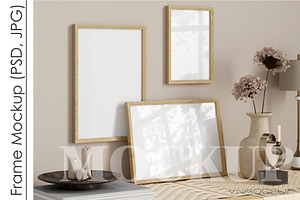 Frame Set Mockup PSD JPG, a Print Template by VNmockup