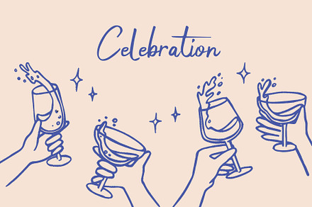 Celebration. Doodle collection