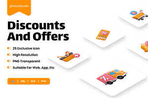 Discounts And Offers 3D Icons