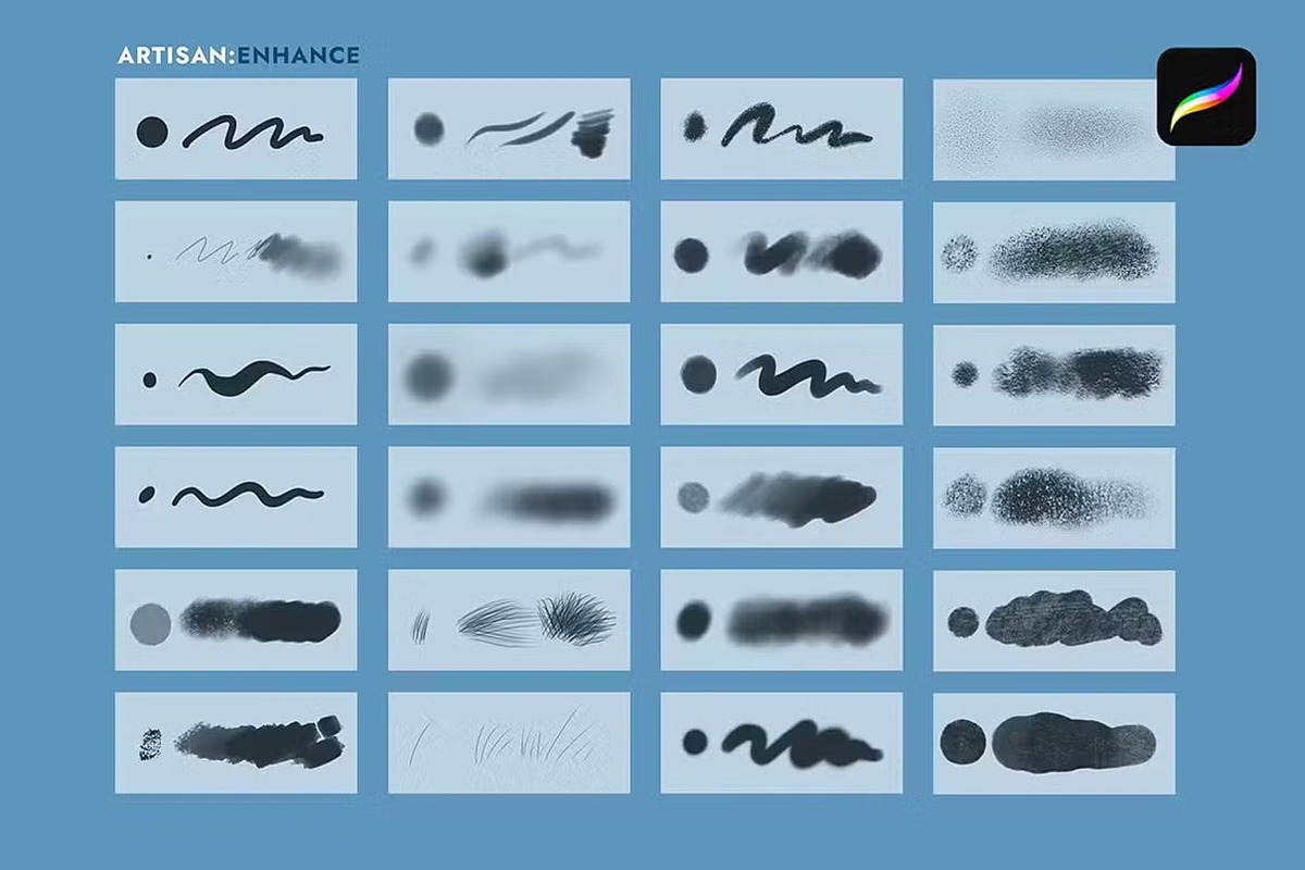 Enhance Procreate Brushes Bundle, a Brush Add-On by GearShift (Photo 3 of 3)