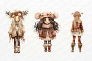 Boho Christmas Watercolor Clipart, a Seasonal Illustration by Maysa Art (Thumbnail 4 of 7)