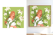 Women with flowers. Floral cards, a Person Illustration by Good Studio (Thumbnail 2 of 4)