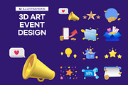 3D ART Event Design Vector, a Templates & Theme by Design Present (Thumbnail 1 of 3)