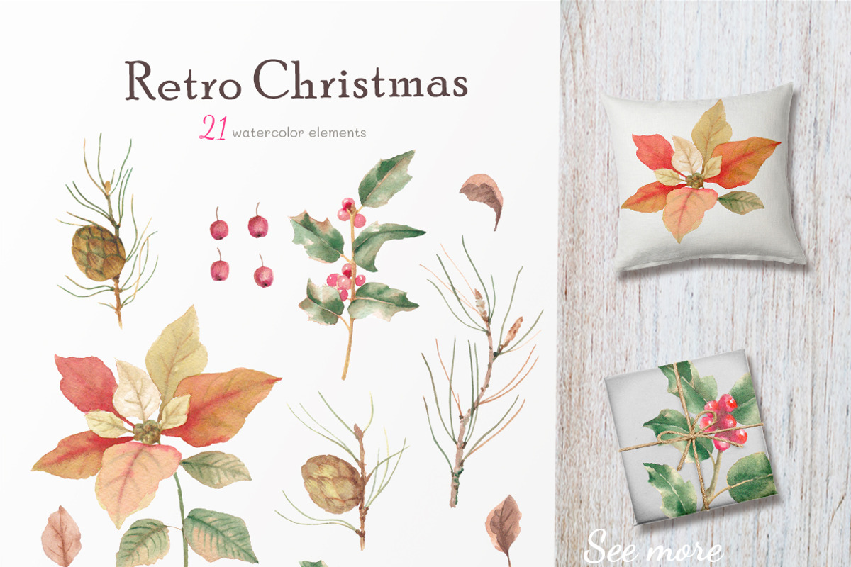 Retro Christmas, a Decorative Illustration by oKOLOstyle (Photo 7 of 8)