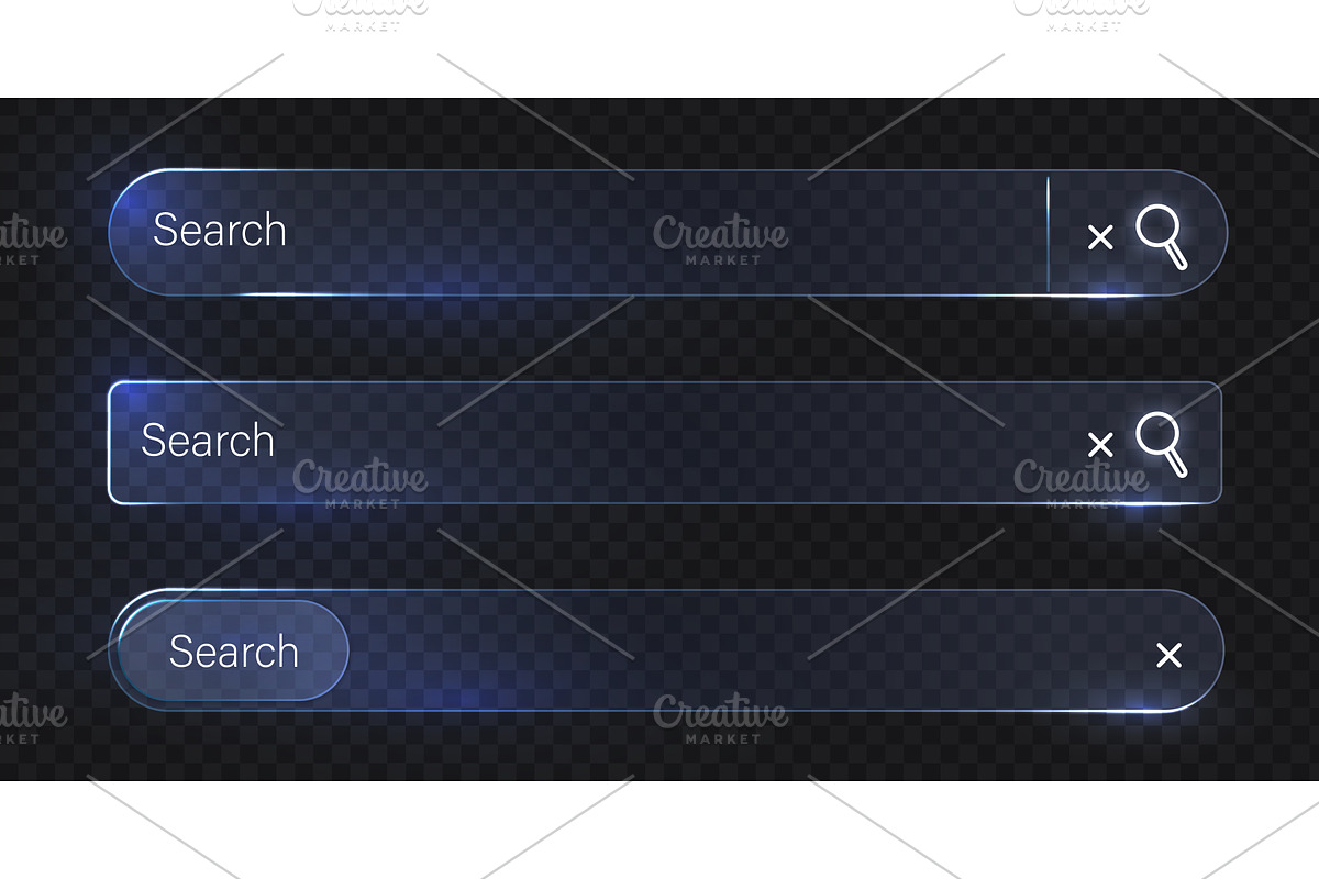 Glass search bar. Transparent, a Technology Illustration by Frogella