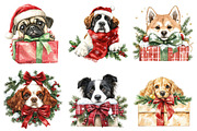 Peeking Christmas Dog Breeds Clipart, a Seasonal Illustration by designcity5 (Thumbnail 4 of 5)
