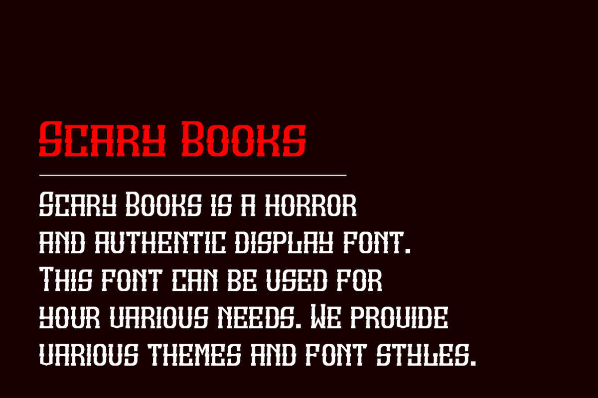 Scary Books - Horror Font, a Slab Serif Font by Iqsiart Studio (Photo 5 of 7)