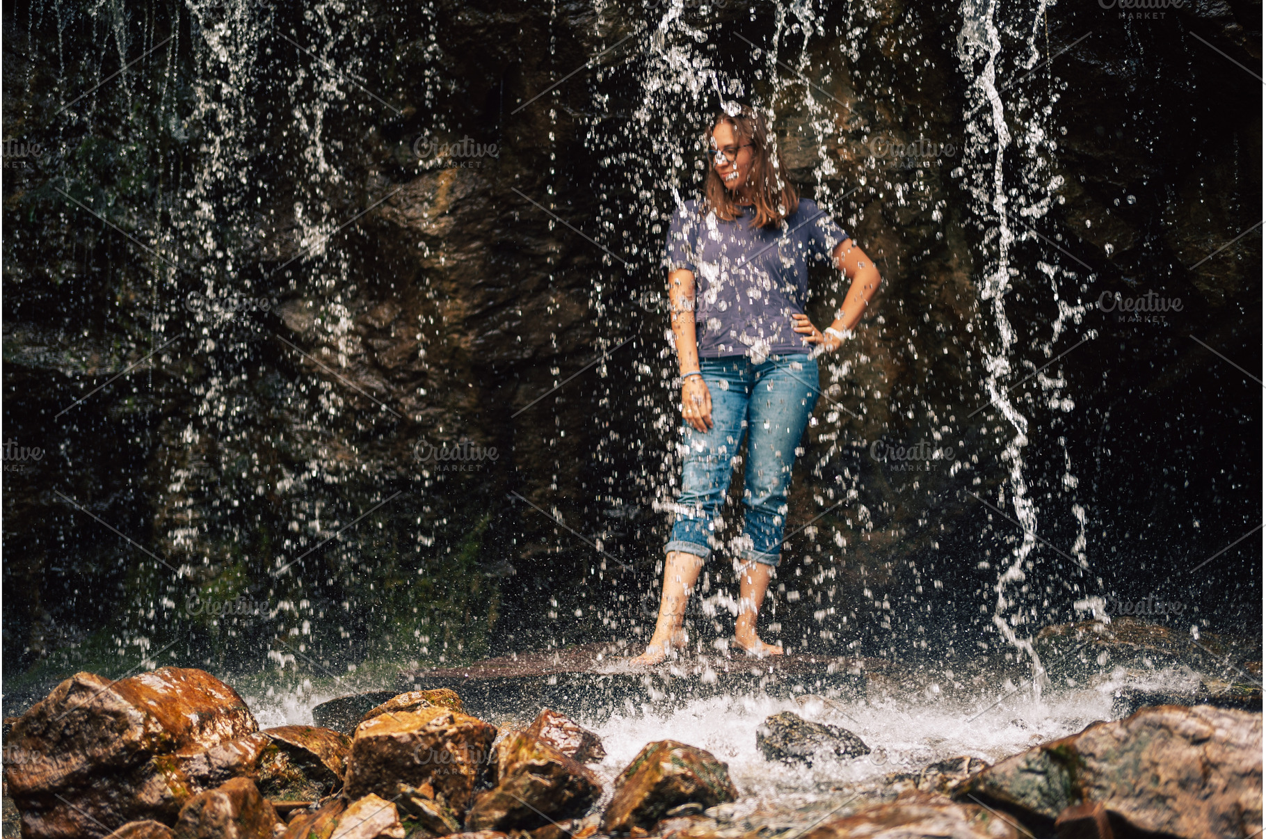 Woman Standing Behind a Flowing, a Person Photo by Jan Jack Russo Media
