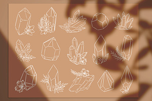 Crystals Flower Stamps Procreate