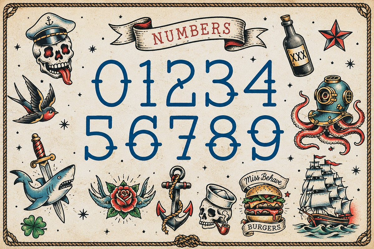 Captain Terry - American Tattoo Font, a Handwritten Font by HipFonts (Photo 3 of 9)
