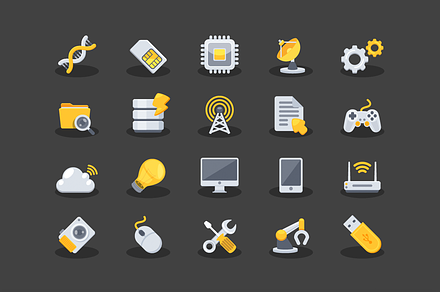 Yellow Techno Icons