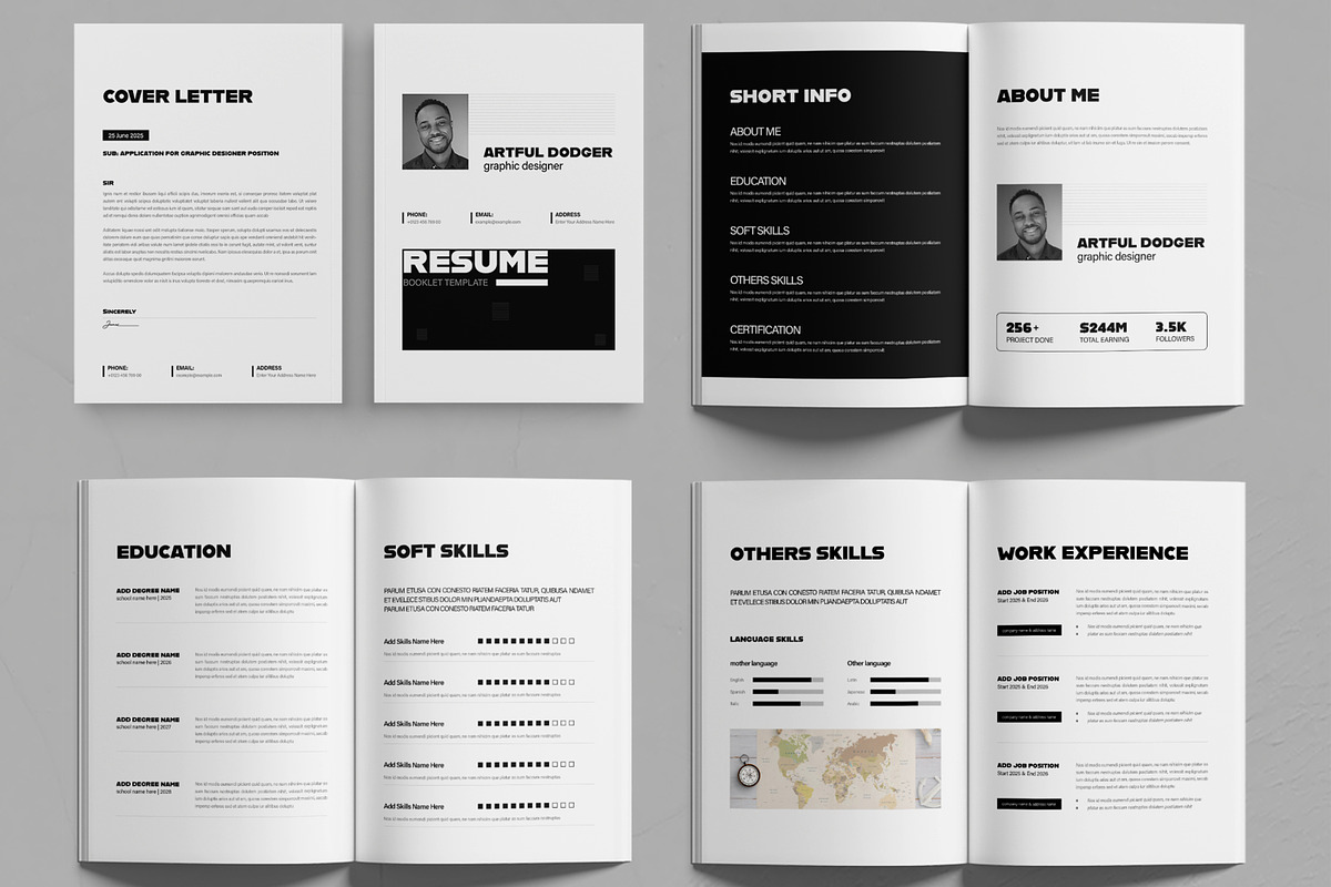 Professional Resume Booklet Template, a Resume Template by MightyDesign (Photo 2 of 6)