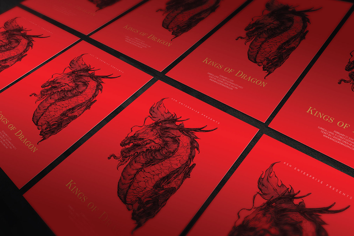 Hand Drawn Chinese Dragon Flyer, a Flyer Template by ashenterprise (Photo 3 of 3)