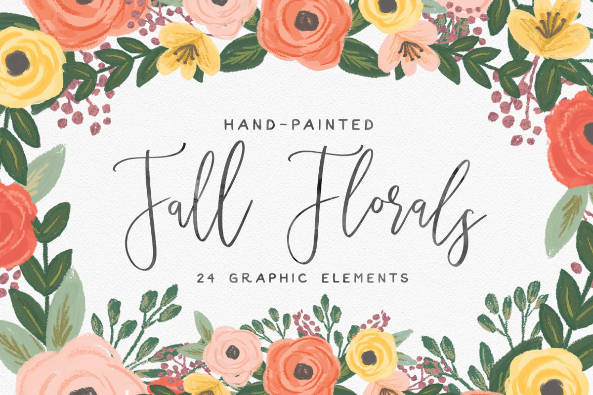 Hand Painted Fall Flowers, an Illustration by Indie Grace Design (Photo 1 of 4)