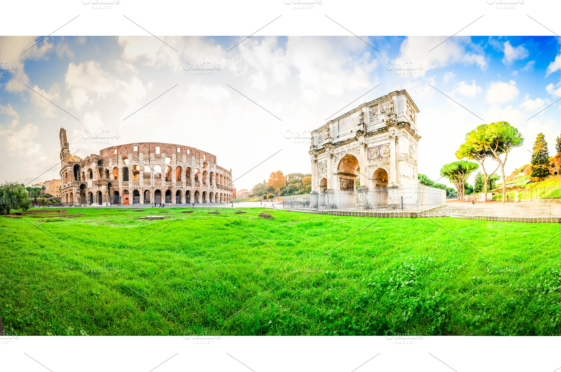 Colosseum at sunset in Rome, Italy, an Architecture Photo by Neirfy