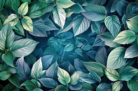 Lush Green Foliage Background, Gener, a Photo by LOGOCREATIVE