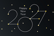 2027 Happy New Year white and golden, a Seasonal Illustration by sceptical cactus (Thumbnail 2 of 3)