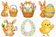 Watercolor Easter Spring Clipart PNG, an Illustration by Craft Nest (Thumbnail 5 of 8)
