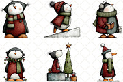 Whimsical Christmas Penguin Clipart, an Animal Illustration by Black Bird Studio (Thumbnail 4 of 6)