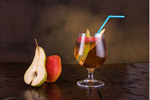 Fresh fruit drink. Pear lemonade, a Food & Drink Photo by Stockphoto by vzwer
