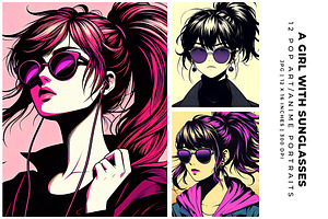 A Girl with Sunglasses, a Person Illustration by Digital Art Creations