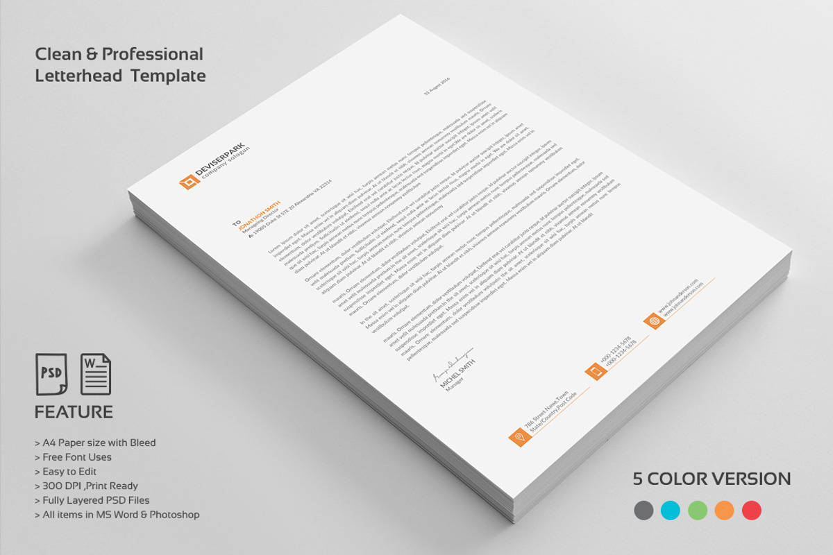 Letterhead, a Stationery Template by deviserpark (Photo 4 of 5)