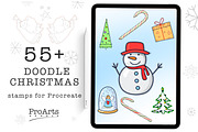 Doodle Christmas Brushes, Procreate., a Brush Add-On by Lucrumplus (Thumbnail 1 of 4)