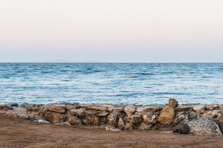 Long exposure of sea and rocks, sunset over the sea , long expos, a Nature Photo by TanaCh