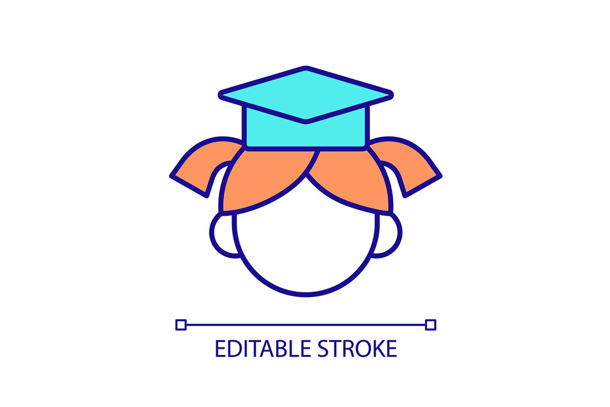 Primary school student RGB color, an Outline Icon by IMG Visuals