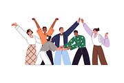Teams celebrate business success set, a Person Illustration by PaperTrident (Thumbnail 4 of 5)