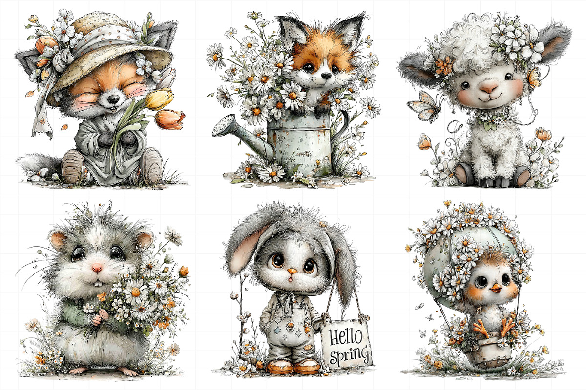 Whimsical Spring Animal Clipart, an Illustration by Daily.Designs (Photo 6 of 7)