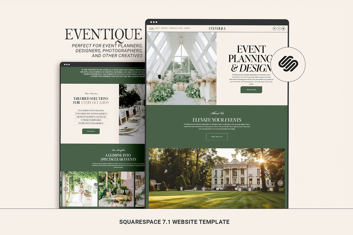 Event Planner Squarespace Website, a Squarespace Template by 3.14&Co (Photo 1 of 10)