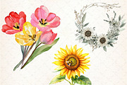 Watercolor Flower Clipart, an Illustration by Libby Wishes (Thumbnail 2 of 5)