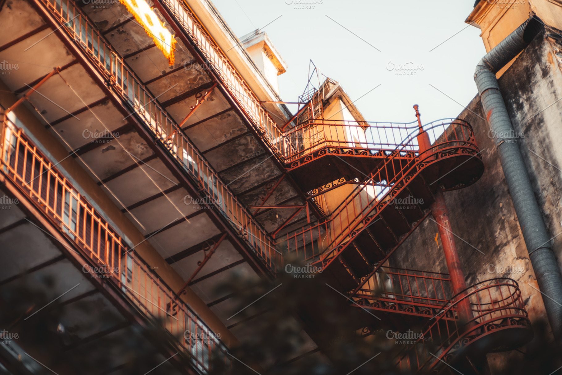 Vintage Courtyard Fire Escape, an Architecture Photo by SkyNext