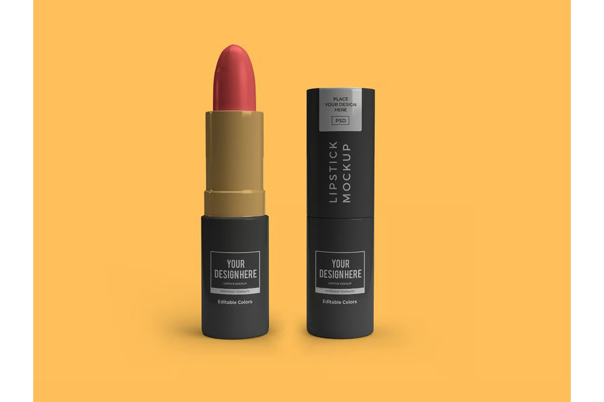 Lipstick Cosmetic Mockup Template, a Packaging Mockup by DesignRushMarket (Photo 4 of 11)