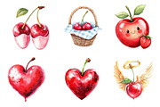 Clipart Cherry Cute Clipart PNG, an Illustration by CreationArt (Thumbnail 4 of 5)